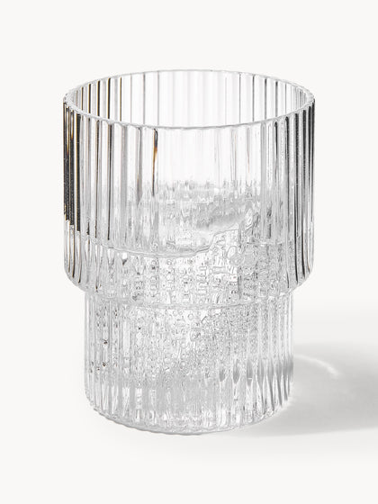 Westwing Vasos De Agua De Vidrio Soplado Con Relieves Ripple 4 Uds
