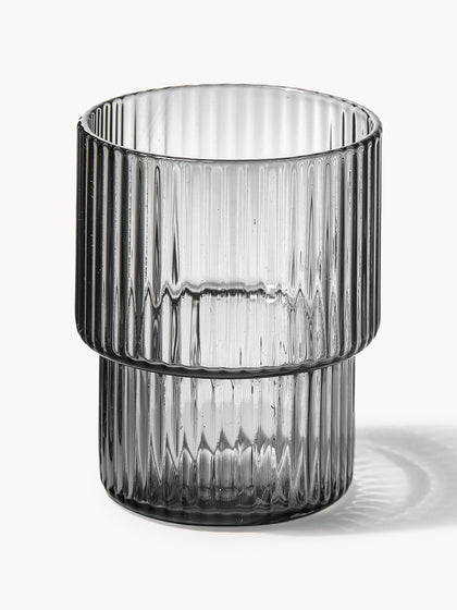 Westwing Vasos De Agua De Vidrio Soplado Con Relieves Ripple 4 Uds