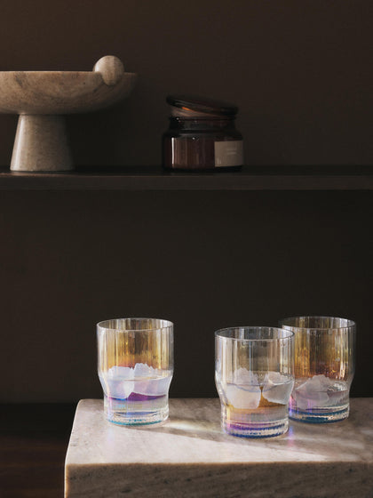 Westwing Vasos De Agua Soplados Artesanalmente Con Relieve Y Brillo Nacarino Juno 4 Uds