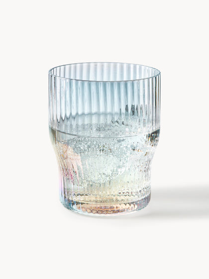 Westwing Vasos De Agua Soplados Artesanalmente Con Relieve Y Brillo Nacarino Juno 4 Uds