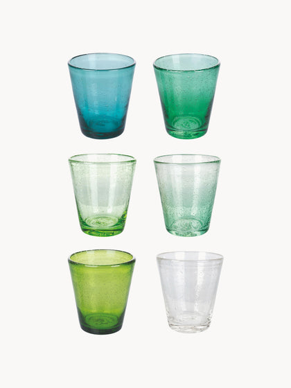 Westwing Vasos de agua soplados con burbujas Cancun 6 uds