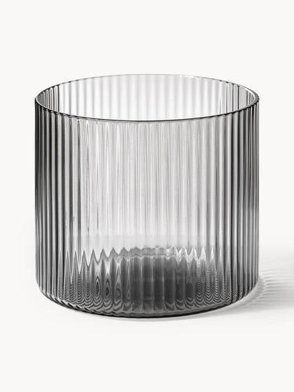 Westwing Vasos de agua soplados con relieves Ripple 4 uds
