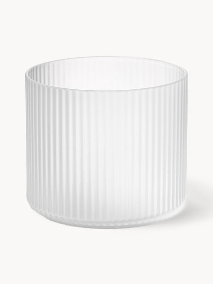 Westwing Vasos de agua soplados con relieves Ripple 4 uds