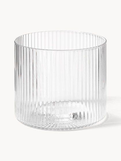Westwing Vasos de agua soplados con relieves Ripple 4 uds