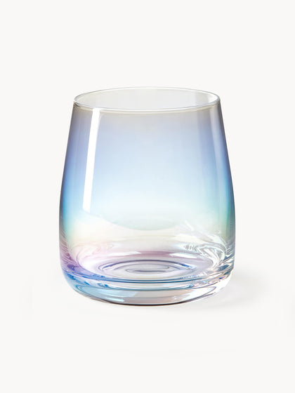 Westwing Vasos de agua soplados iridiscentes Ellery 4 uds