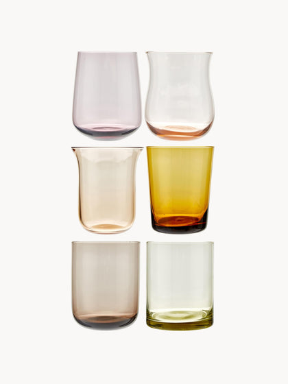 Westwing Vasos de vidrio soplado artesanalmente Desiguale 6 uds