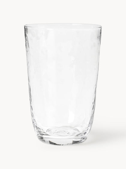 Westwing Vasos de vidrio soplado artesanalmente Hammered 4 uds
