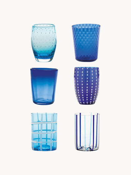 Westwing Vasos De Vidrio Soplados Artesanalmente Melting Pot Sea 6 uds