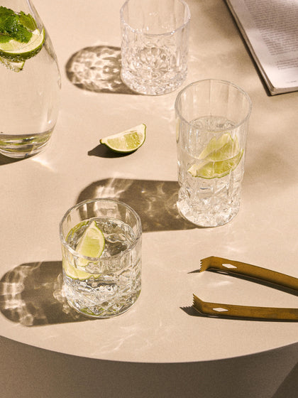 Westwing Vasos Old Fashioned Con Relieve De Cristal George 4 Uds
