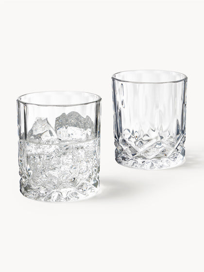 Westwing Vasos Old Fashioned Con Relieve De Cristal George 4 Uds