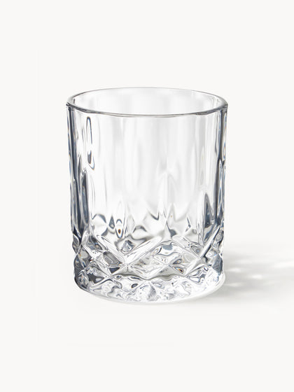 Westwing Vasos old fashioned con relieve de cristal George 4 uds