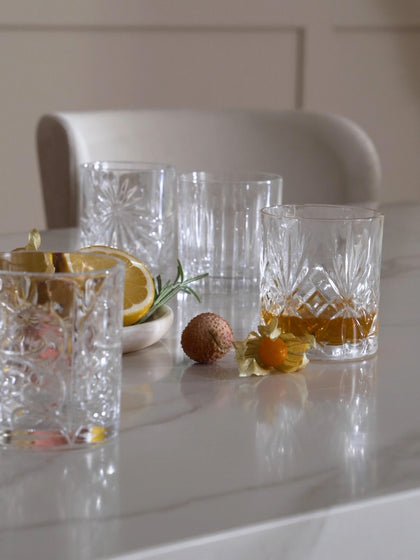 Westwing Vasos Old Fashioned De Cristal Con Relieve Bichiera 4 uds