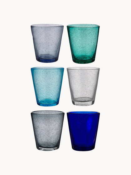 Westwing Vasos soplados con burbujas de aire Cancun 6 uds