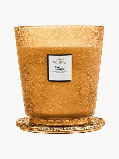Westwing Vela Perfumada Artesanal De Cinco Mechas Japonica Collection (resina De ámbar Sándalo Cedro Y Orquídea De Vainilla)