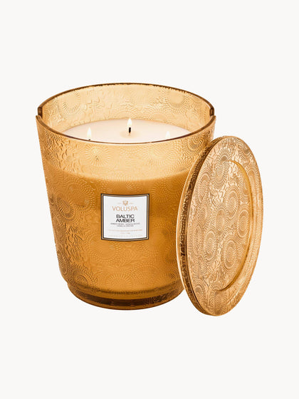 Westwing Vela Perfumada Artesanal De Cinco Mechas Japonica Collection (resina De ámbar Sándalo Cedro Y Orquídea De Vainilla)