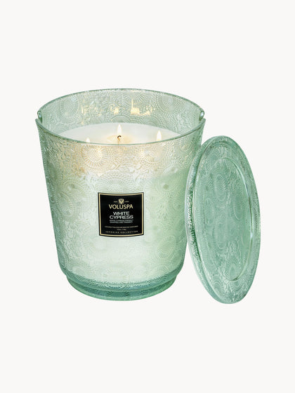 Westwing Vela Perfumada Artesanal De Cinco Mechas Japonica Collection (ciprés Bayas De Enebro Hojas De Menta Y Madera)