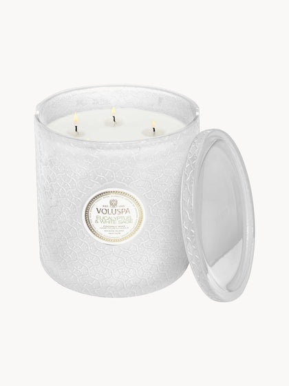 Westwing Vela Perfumada Artesanal De Cinco Mechas Maison Blanc (eucalipto Cardamomo Salvia Y Corteza De Hinoki)