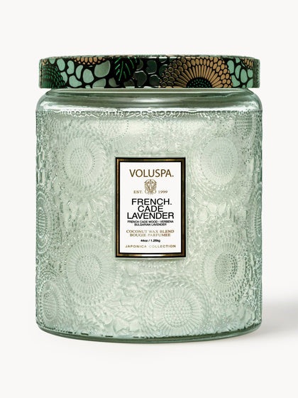 Westwing Vela perfumada artesanal de dos mechas Japonica Collection (madera de cacao verbena y lavanda)