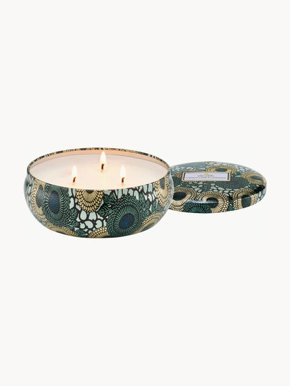 Westwing Vela Perfumada Artesanal De Tres Mechas Japonica Collection (madera De Cacao Verbena Y Lavanda)