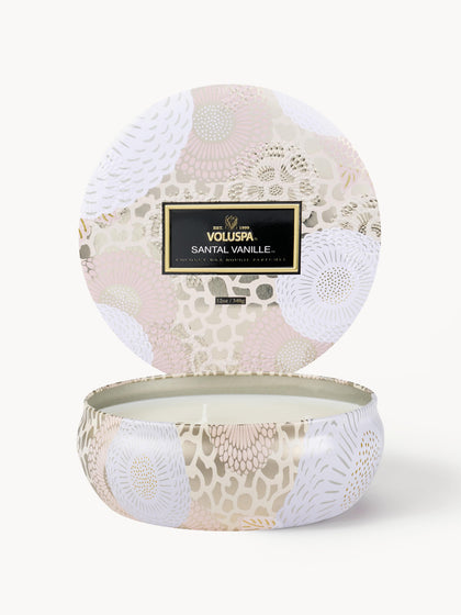 Westwing Vela perfumada artesanal de tres mechas Japonica Collection (Santal vainilla Bourbon francesa y oud)