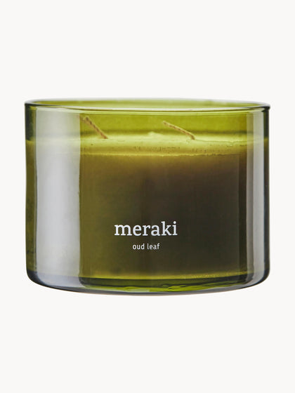 Westwing Vela perfumada de tres mechas Oud Leaf (rosa madera de cedro jazmín iris y lirio de los valles)