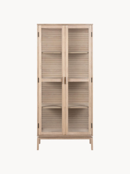 Westwing Vitrina De Madera Con Puertas De Vidrio Linley