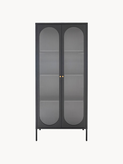 Westwing Vitrina De Metal Con Cristal Acanalado Adelaide