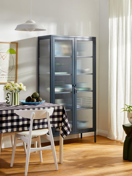 Westwing Vitrina De Metal Con Cristal Acanalado The Collector