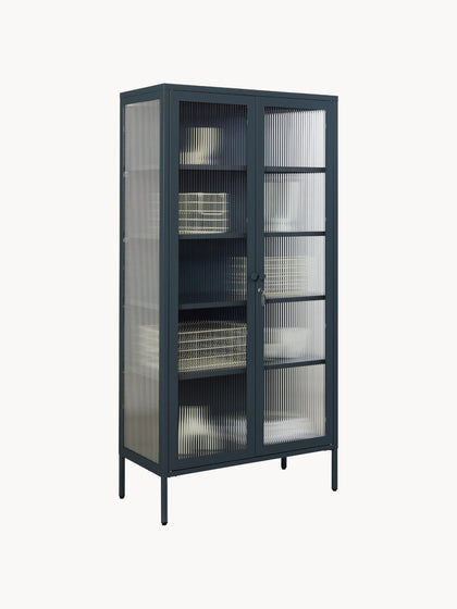 Westwing Vitrina De Metal Con Cristal Acanalado The Collector