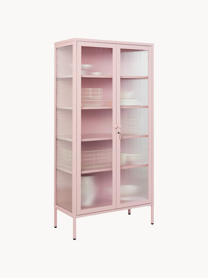 Westwing Vitrina De Metal Con Cristal Acanalado The Collector