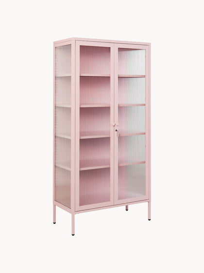 Westwing Vitrina de metal con cristal acanalado The Collector