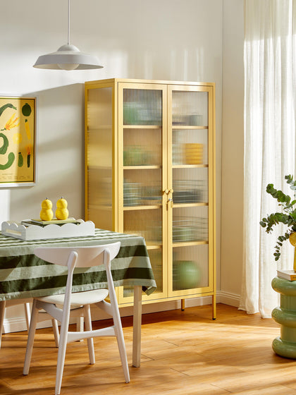 Westwing Vitrina De Metal Con Cristal Acanalado The Collector