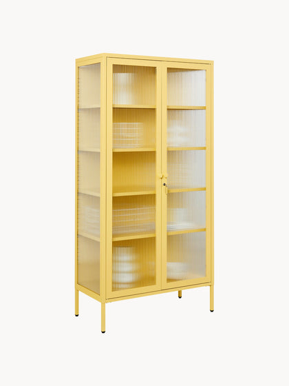 Westwing Vitrina De Metal Con Cristal Acanalado The Collector