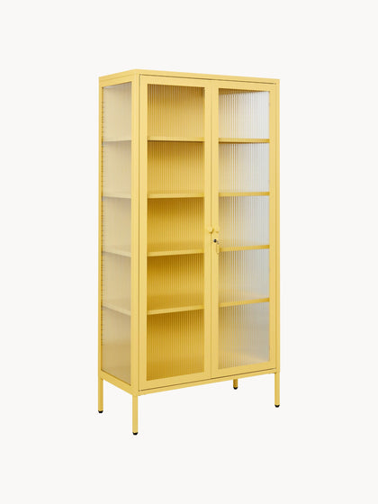 Westwing Vitrina de metal con cristal acanalado The Collector