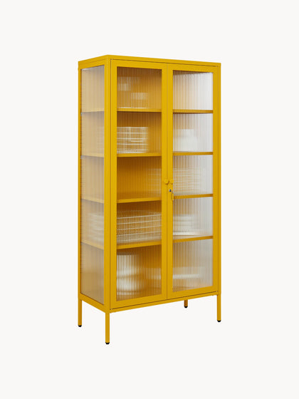 Westwing Vitrina De Metal Con Cristal Acanalado The Collector