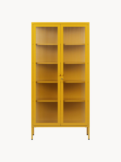 Westwing Vitrina De Metal Con Cristal Acanalado The Collector