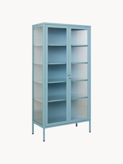 Westwing Vitrina de metal con cristal acanalado The Collector