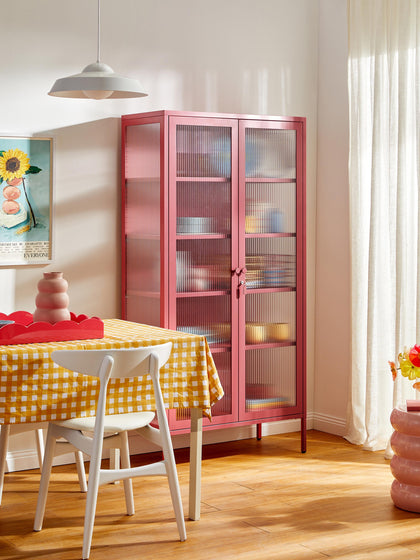 Westwing Vitrina De Metal Con Cristal Acanalado The Collector