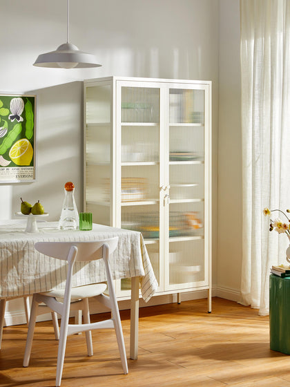 Westwing Vitrina De Metal Con Cristal Acanalado The Collector