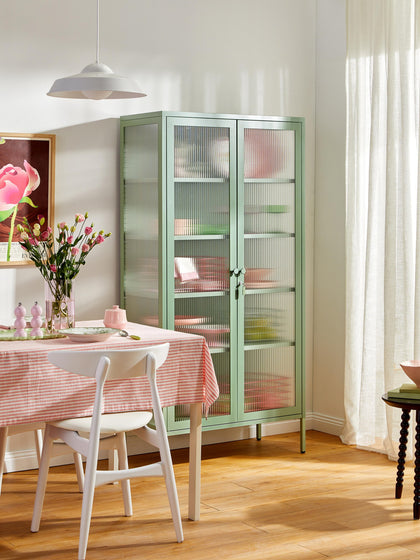 Westwing Vitrina De Metal Con Cristal Acanalado The Collector