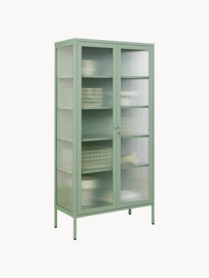 Westwing Vitrina De Metal Con Cristal Acanalado The Collector