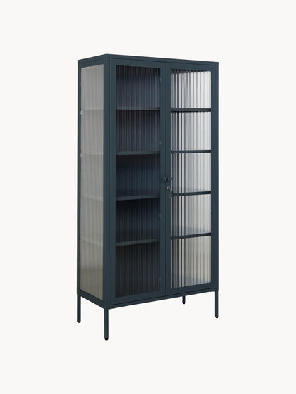 Westwing Vitrina de metal con cristal acanalado The Collector