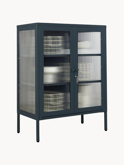 Westwing Vitrina De Metal Con Cristal Acanalado The Mixer