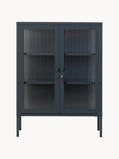 Westwing Vitrina De Metal Con Cristal Acanalado The Mixer