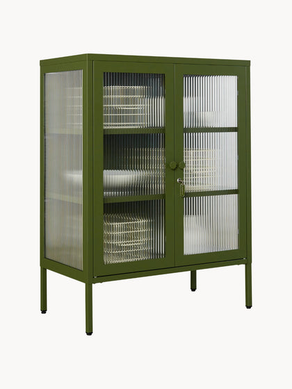 Westwing Vitrina De Metal Con Cristal Acanalado The Mixer