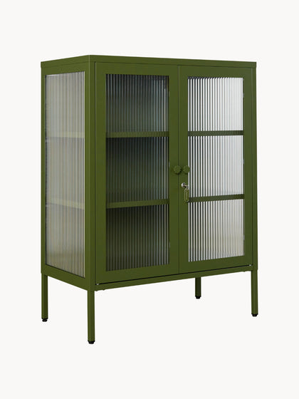 Westwing Vitrina de metal con cristal acanalado The Mixer