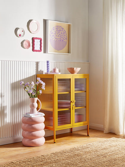 Westwing Vitrina De Metal Con Cristal Acanalado The Mixer