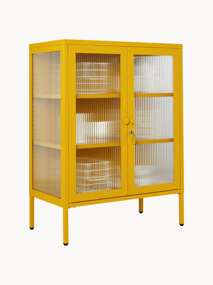 Westwing Vitrina De Metal Con Cristal Acanalado The Mixer