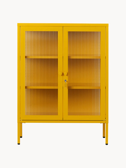 Westwing Vitrina De Metal Con Cristal Acanalado The Mixer