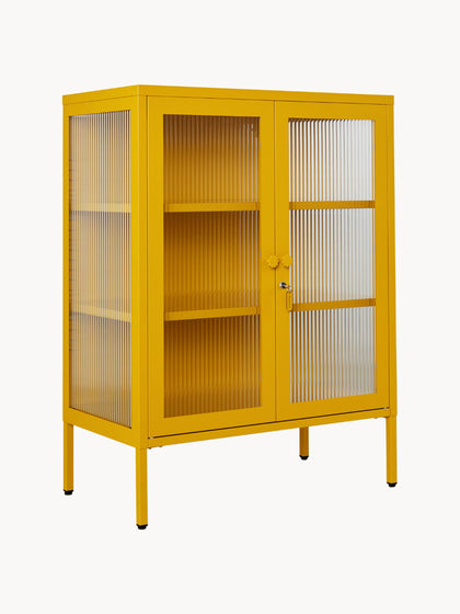 Westwing Vitrina de metal con cristal acanalado The Mixer